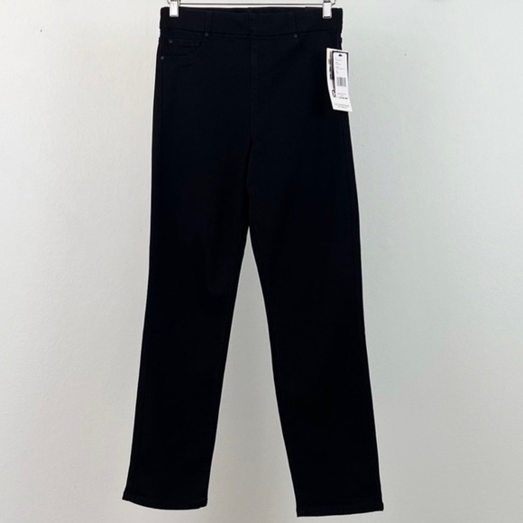 NWT Liverpool Los Angeles Slim Chloe Slim Over Dye Black Stretch Pant SZ 22W - Picture 5 of 11